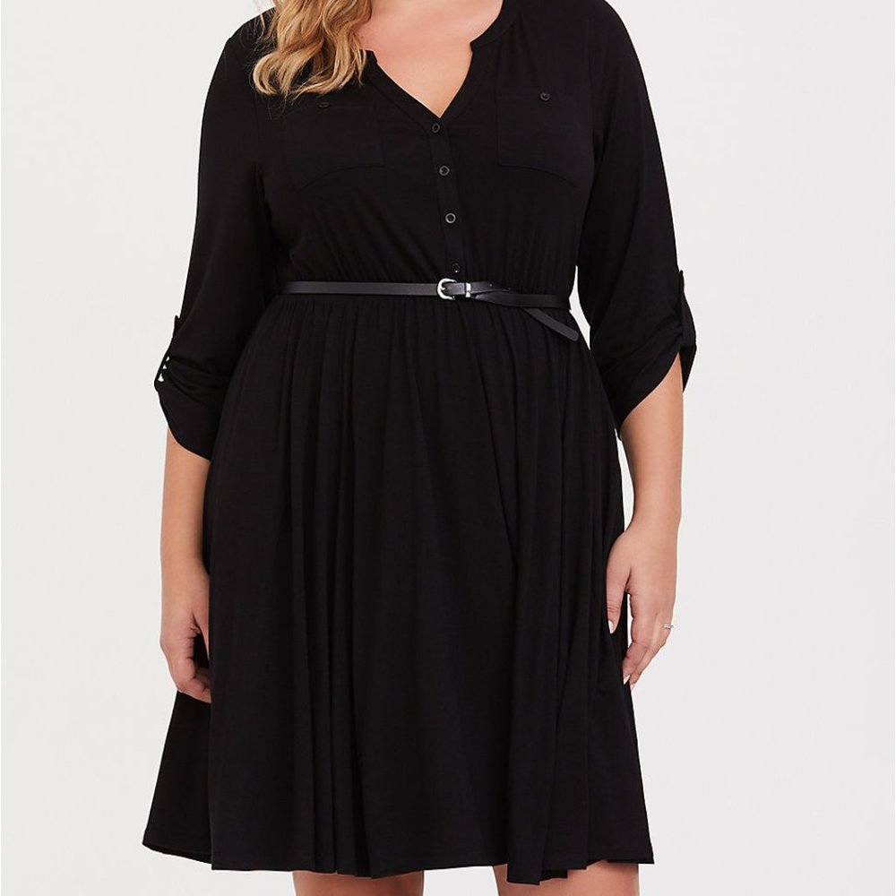 NWT Torrid Black Jersey Shirt Dress 1XL